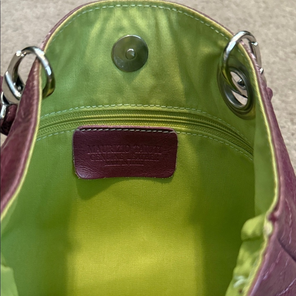 Maurizio Taiuti Rich Purple Leather Bag - Picture 8 of 11